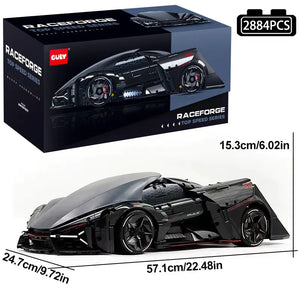 Raceforge Stealth Hypercar Building Blocks (2884 Pcs)