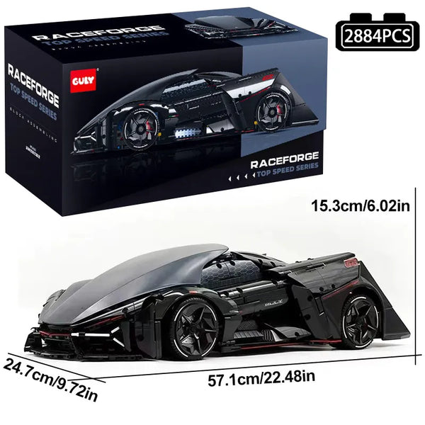 Raceforge Stealth Hypercar Building Blocks (2884 Pcs)
