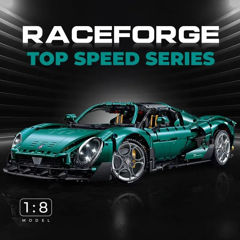 Raceforge Emerald Apex Hypercar Building Blocks (10621 Pcs)