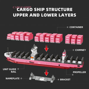 JIE STAR Freight Container Ship Building Blocks (1168 Pcs)