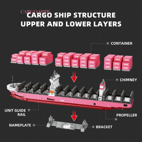 JIE STAR Freight Container Ship Building Blocks (1168 Pcs)