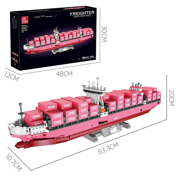 JIE STAR Freight Container Ship Building Blocks (1168 Pcs)