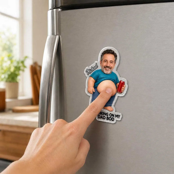 Customised Dad Bod Belly Fridge Magnet