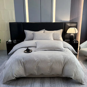 Monogram Luxe Midnight Satin Bedding Set