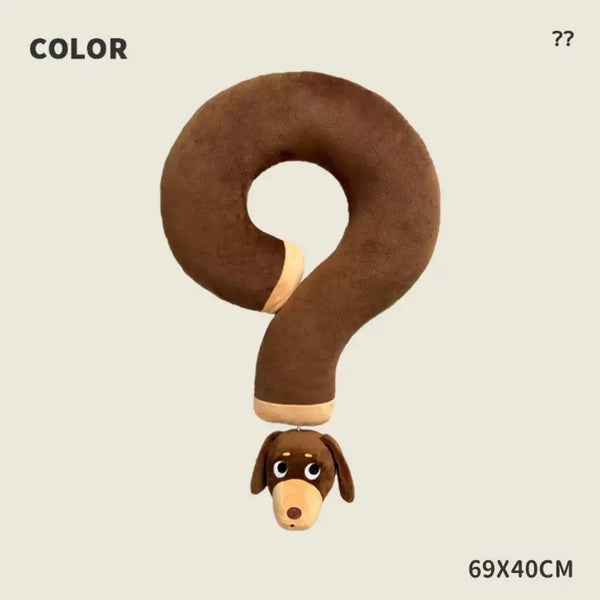 Wearable Sausage Dog Q-Mark Neck Pillow