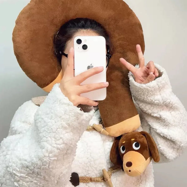 Wearable Sausage Dog Q-Mark Neck Pillow