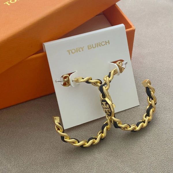 T-Luxe Woven Chain Hoop Earrings