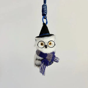 Handcrafted Wizard Owl Plush Bag Charm