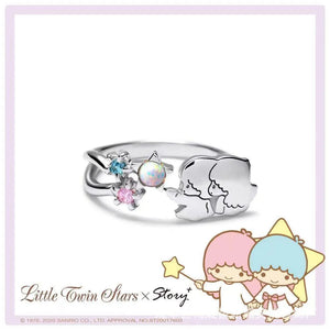 Sanrio x Story+ Little Twin Stars Opal & Gemstone Silver Ring