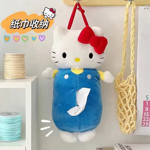 Sanrio Hello Kitty Overalls Plush Hanging Tissue Holder