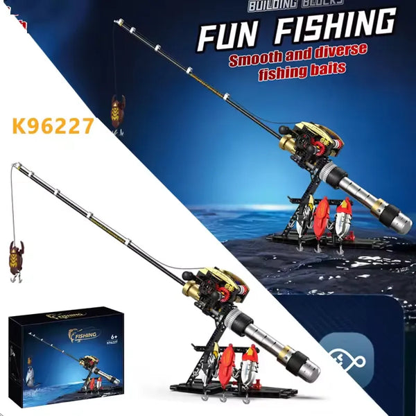 Water Drop Wheel Mechanical Fishing Rod Building Set (425 Pcs)