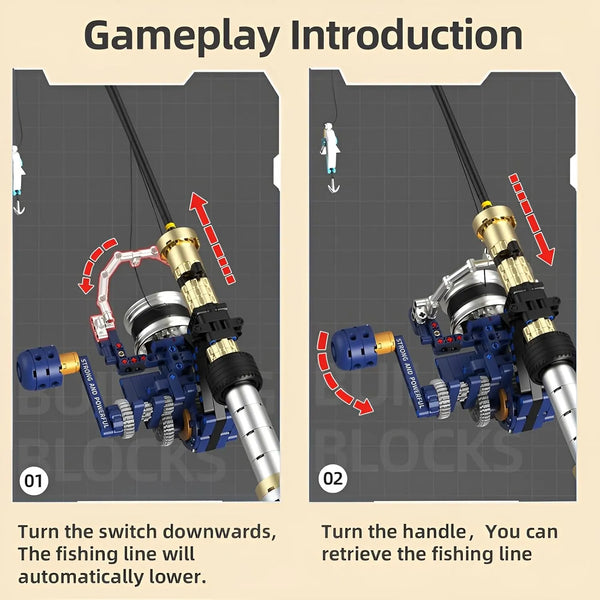 Spinning Reel Mechanical Fishing Rod Building Set (479 Pcs)