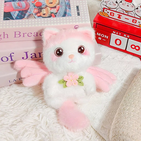 Fairy Winged Sakura Cat Plush Keychain