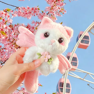 Fairy Winged Sakura Cat Plush Keychain
