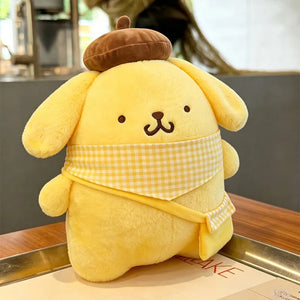 Sanrio Pompompurin Plaid Soft Satchel Plush Toy