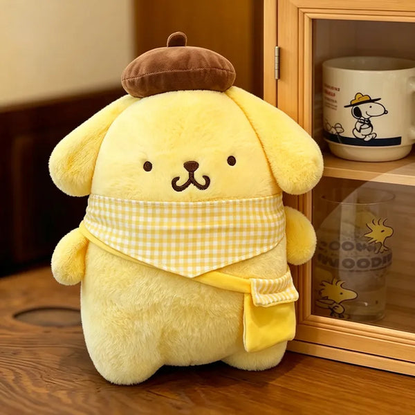 Sanrio Pompompurin Plaid Soft Satchel Plush Toy