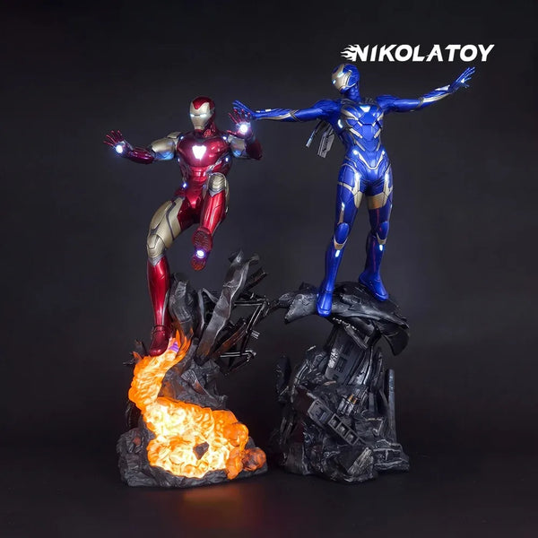 Marvel Iron Man and Rescue Armor LED Battle Statue Set (68 cm)