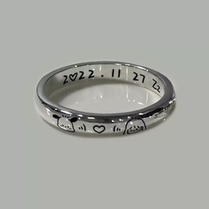 Sanrio Hello Kitty and Pochacco Engraved Rings (Set of 2)