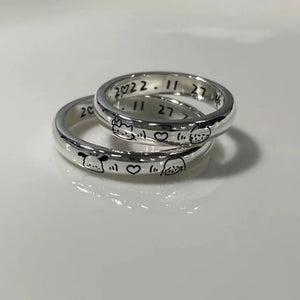Sanrio Hello Kitty and Pochacco Engraved Rings (Set of 2)