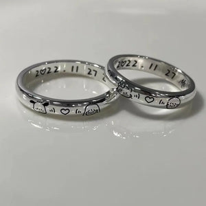 Sanrio Hello Kitty and Pochacco Engraved Rings (Set of 2)