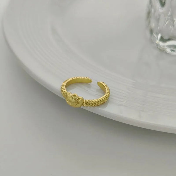 Sanrio Hello Kitty Textured Band Matte Gold Ring