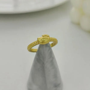 Sanrio Hello Kitty Textured Band Matte Gold Ring