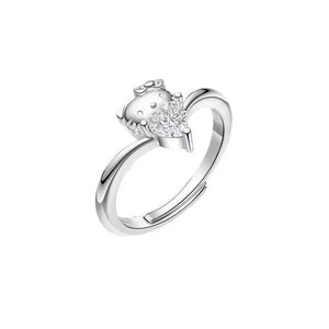 Sanrio Hello Kitty Sparkling Heart Crystal Ring