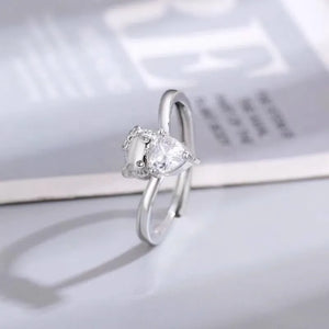 Sanrio Hello Kitty Sparkling Heart Crystal Ring