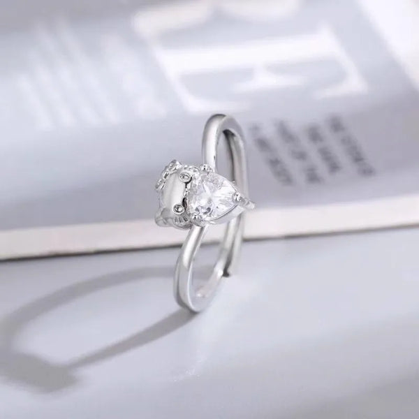 Sanrio Hello Kitty Sparkling Heart Crystal Ring