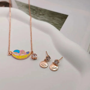Sanrio Little Twin Stars Kiki and Lala Crystal Star Dangle Earrings