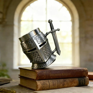 Medieval Crusader Knight Helmet Beer Mug (200 ml)
