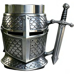 Medieval Crusader Knight Helmet Beer Mug (200 ml)