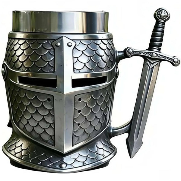 Medieval Crusader Knight Helmet Beer Mug (200 ml)