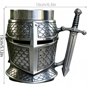 Medieval Crusader Knight Helmet Beer Mug (200 ml)