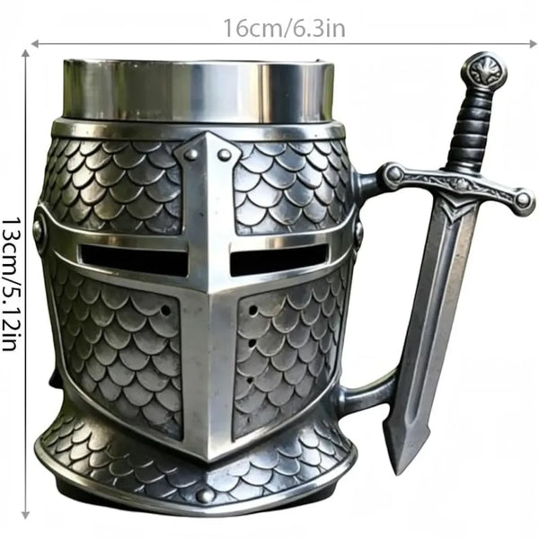 Medieval Crusader Knight Helmet Beer Mug (200 ml)