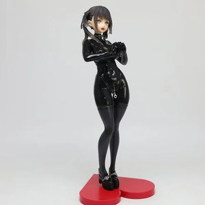 Gothic Cyber Latex Heart Pose Maiden Statue (26 cm)