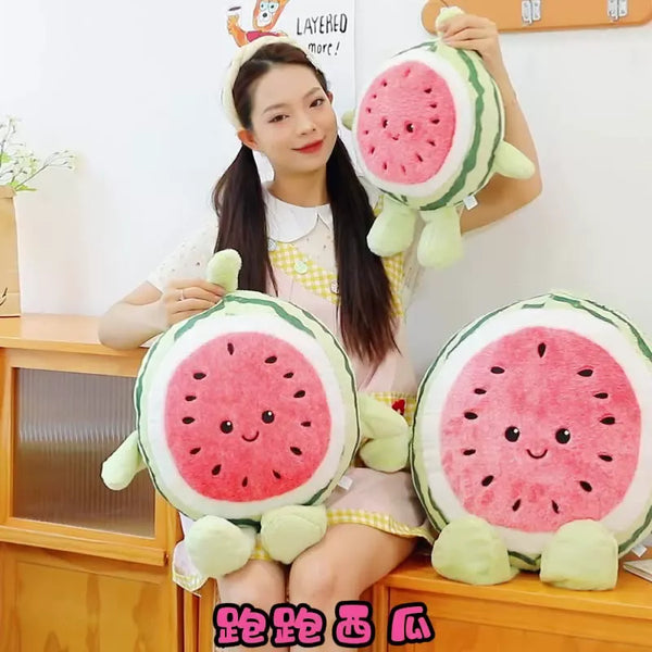 Watermelon Joy Expression Plush Pillow