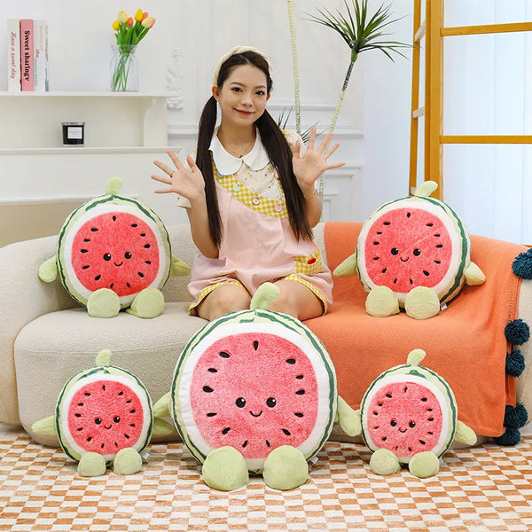 Watermelon Joy Expression Plush Pillow