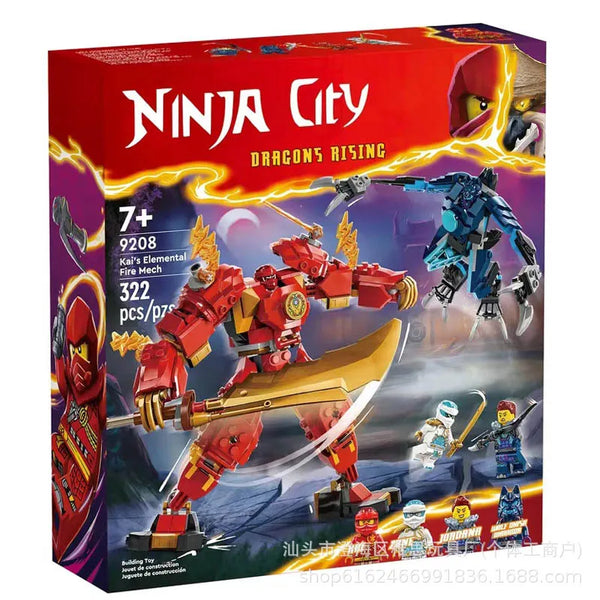 Ninja City Kai’s Elemental Fire Mech Building Blocks (322 Pcs)