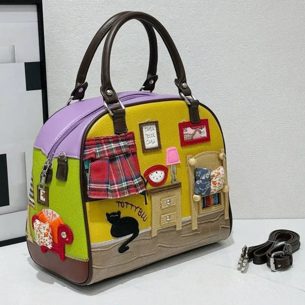 Storybook Cottage Satchel Handbag