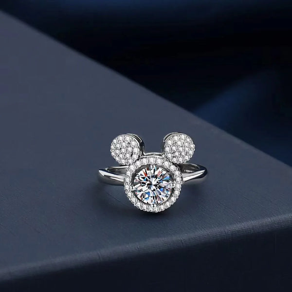 DZNY Mickey Mouse Pavé Crystal Silhouette Ring