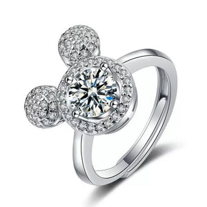 DZNY Mickey Mouse Pavé Crystal Silhouette Ring