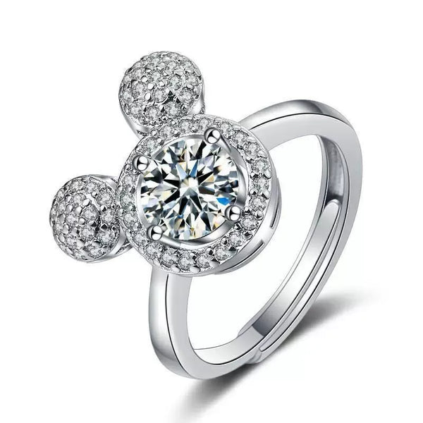 DZNY Mickey Mouse Pavé Crystal Silhouette Ring