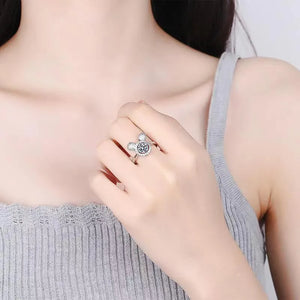 DZNY Mickey Mouse Pavé Crystal Silhouette Ring