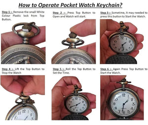 Timeless Vintage Quartz Pocket Watch Keychain
