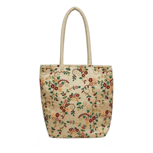 ThreadAura Ethinic Embroidery Carryall Tote