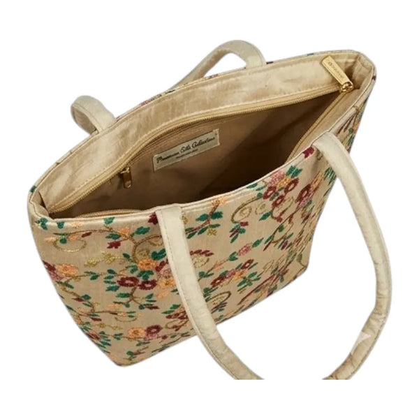 ThreadAura Ethinic Embroidery Carryall Tote