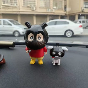 NiuZi Studio Robber Shinchan & Shiro Figurine (6 cm)