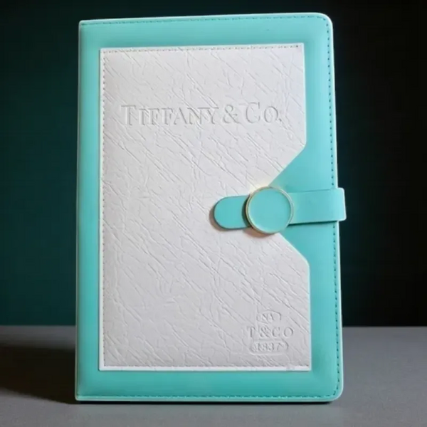 Tiff & Co. Signature Teal and White Notebook