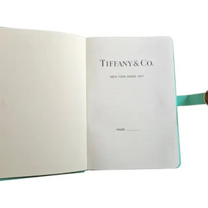 Tiff & Co. Signature Teal and White Notebook